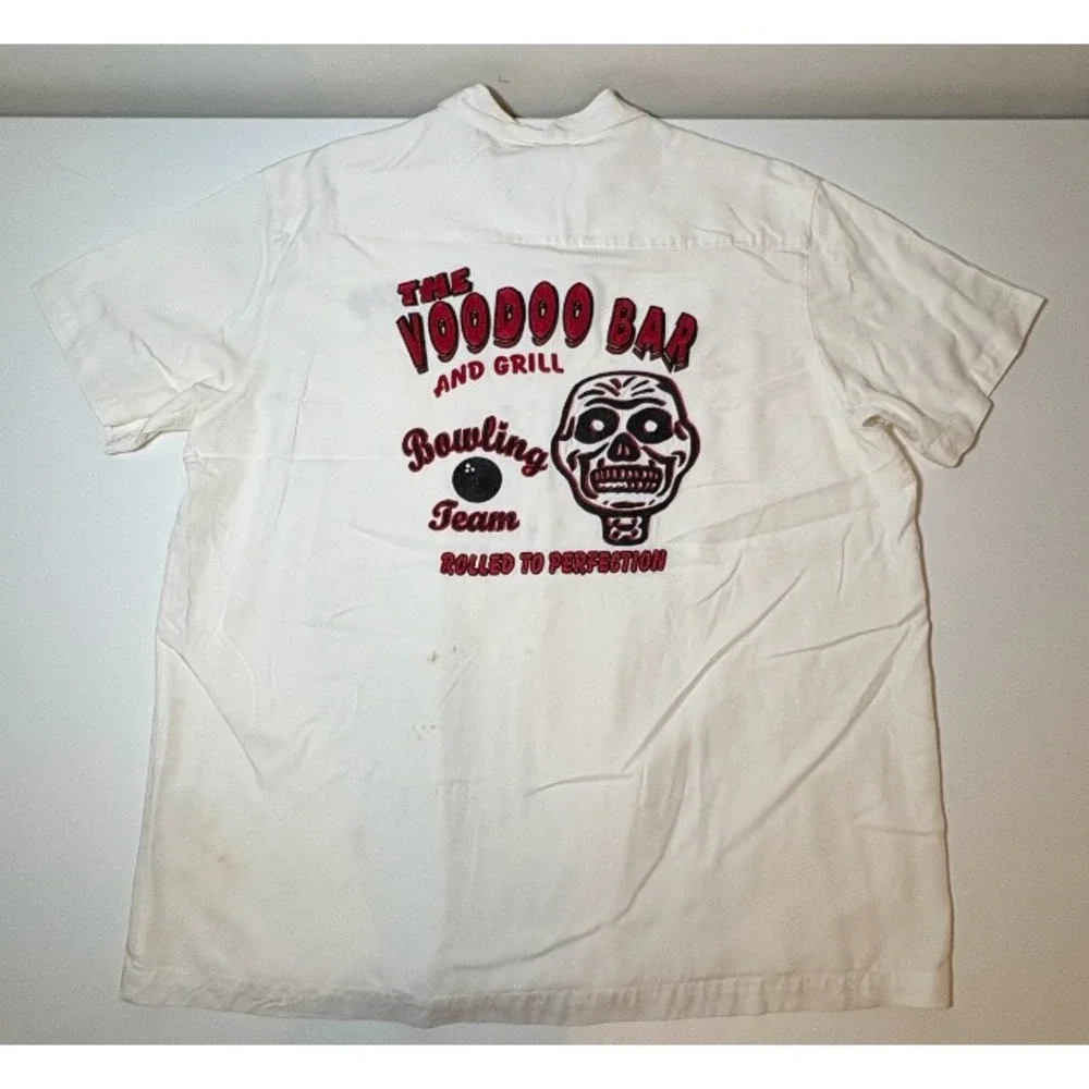 Vintage Lucky Brand Mens Embroidered Rayon 